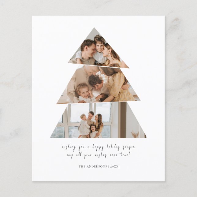 Budget Foto Weihnachtsbaum Grüße Karte (Vorne)