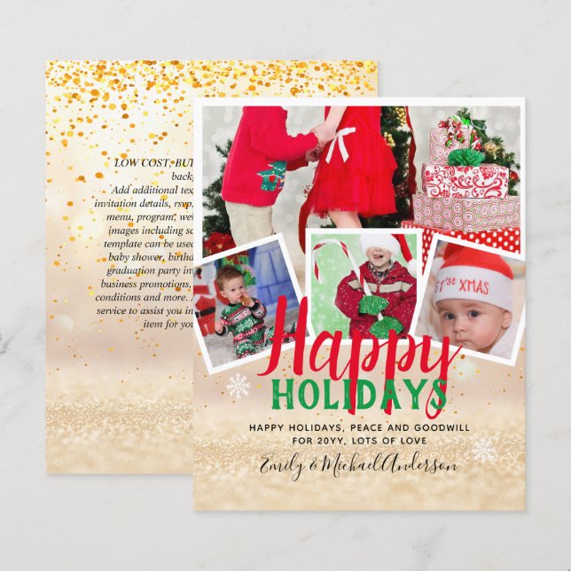 BUDGET Foto Weihnachtskarten - Collage (Vorne/Hinten)