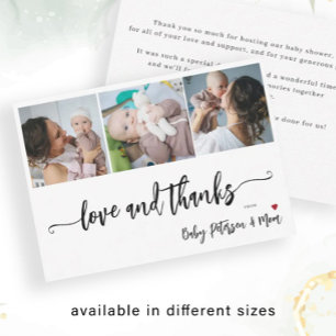 Budget-Fotocollage elegante Babyparty Dankeschön Mitteilungskarte