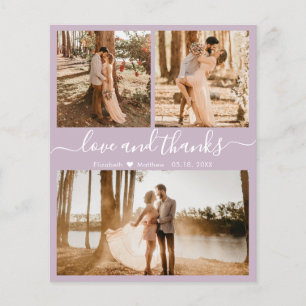 Budget-Fotocollage Lila Hochzeit Danke Flyer