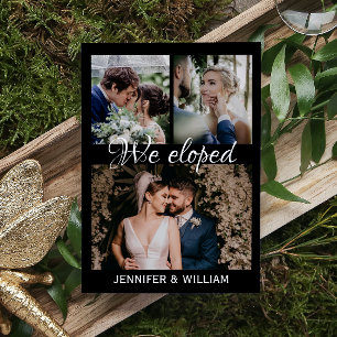 Budget Fotocollage Wir feierten Hochzeitsankündigu