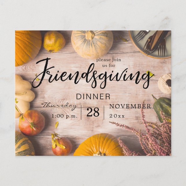 Budget Friendsgiving Dinner Feeling Pumpkin Flyer (Vorne)