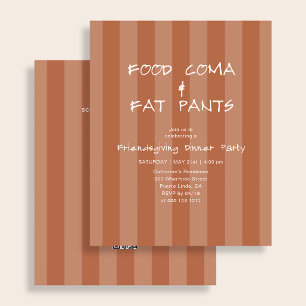 Budget Friendsgiving Lustige Food Coma Orange Flyer