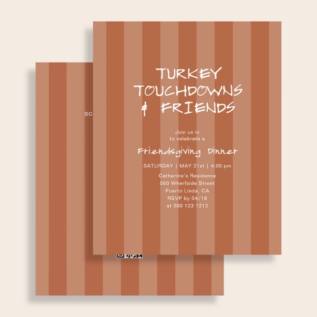 Budget Friendsgiving Truthahn Touchdown Orange Flyer (Von Creator hochgeladen)