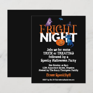Budget Fright Night Halloween-Party Black Einladun