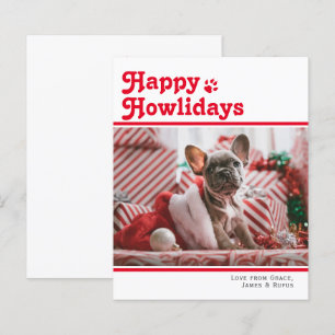 BUDGET Frohe Howlidays Haustier Hund Weihnachtskar