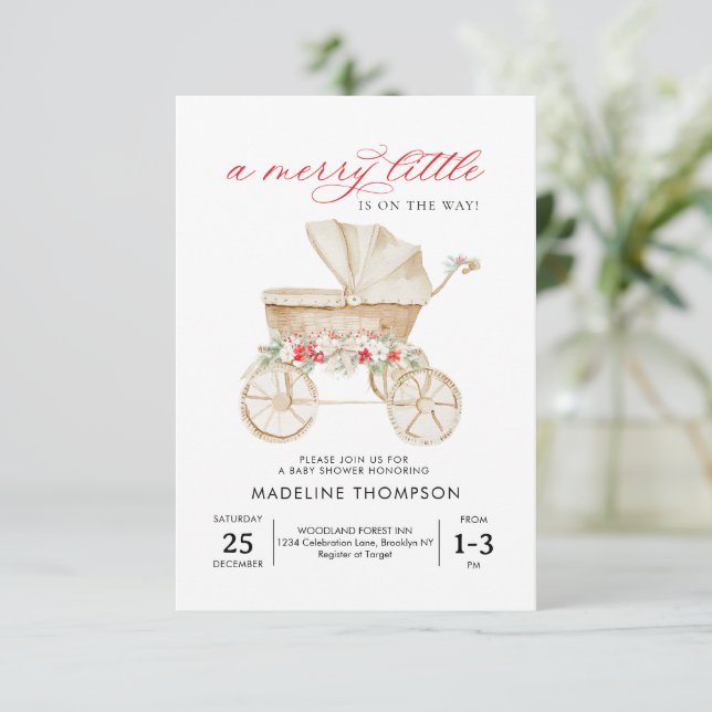 BUDGET Frohe kleine Weihnachts-Kinderdusche Mitteilungskarte (Stehend Vorderseite)