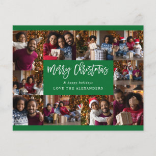 Budget Frohe Weihnachten 10 Multi-Foto - Grün Flyer