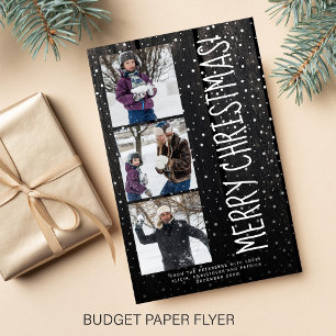 Budget Frohe Weihnachten 3 Foto rustikale Urlaubsk Flyer