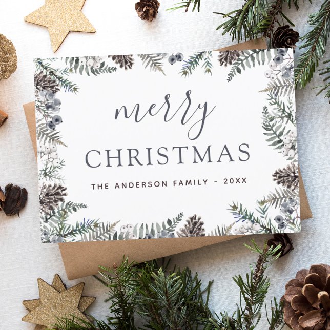 Budget Frohe Weihnachten Dusty Blue Greenery (Von Creator hochgeladen)