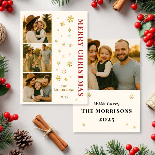 Budget Frohe Weihnachten Familienfoto Schneeflocke
