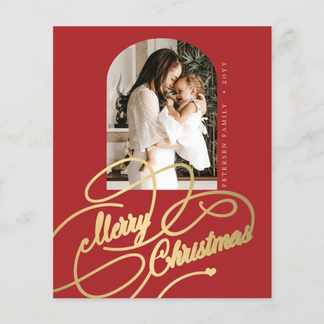 Budget Frohe Weihnachten Foto elegant Urlaub Flyer (Vorne)