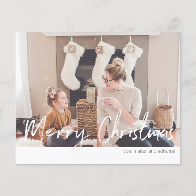 Budget Frohe Weihnachten Modernes Handwriting Foto Flyer (Vorne)