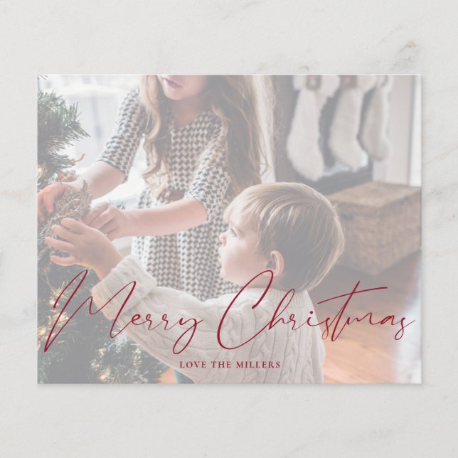 Budget Frohe Weihnachten Multi-Foto Minimalistisch Flyer (Vorne)
