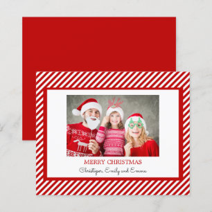 Budget Frohe Weihnachten Red White Foto Card