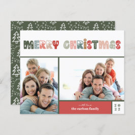 Budget Frohe Weihnachts-Foto Weihnachtskarte