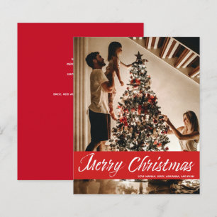 Budget Frohe Weihnachts-Handschrift und Rote Karte