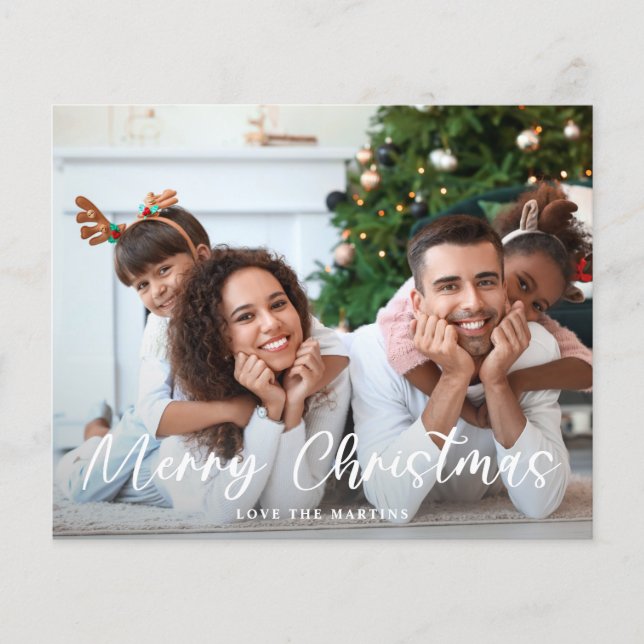 Budget Frohe Weihnachts-Spaß-Script-Foto Flyer (Vorne)