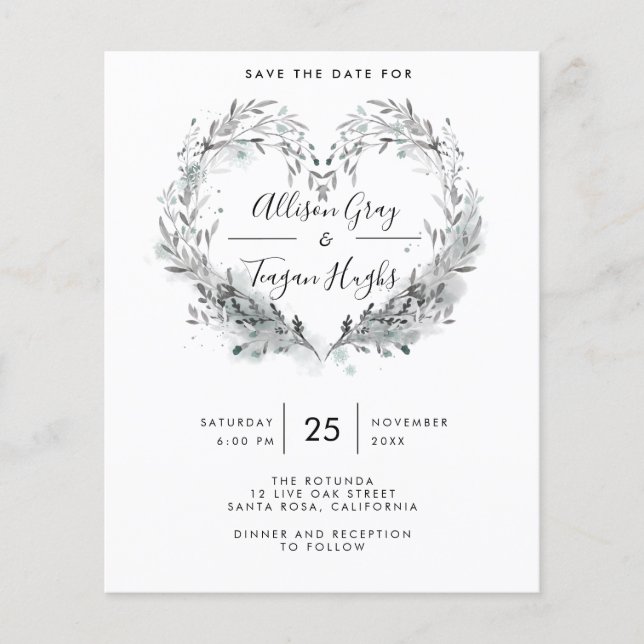 Budget Frost Save the Date Flyer (Vorne)