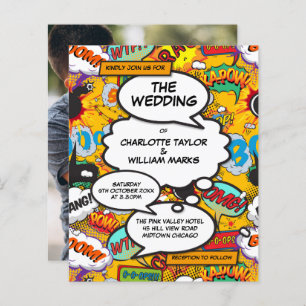 Budget Fun Comic Book Foto Einladung Hochzeit