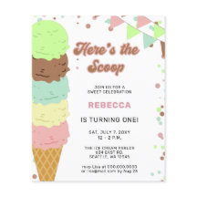 Budget Fun Ice Creme Party Einladung zum Geburtsta