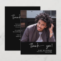 BUDGET Fun Script Minimalistisches Foto Danke Kart