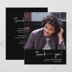 BUDGET Fun Script Minimalistisches Foto Danke Kart