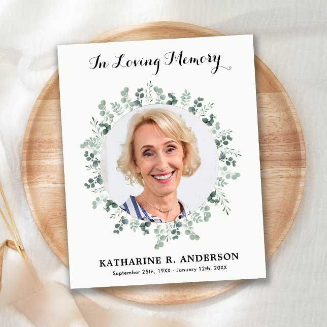 Budget Funérailles Eucalyptus Sympathy Carte de re (Créateur téléchargé)