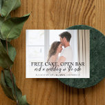 Budget Funny Brush Script Save the Date Foto Anno Ankündigungspostkarte<br><div class="desc">Unsere Hochzeit speichern das Datum Postkarte mit einem modernen Handschrift Pinsel Skript auf Ihrer Verlobung Foto.</div>