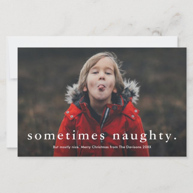 Budget Funny Naughty 3 Photo Carte de Noël (Devant)