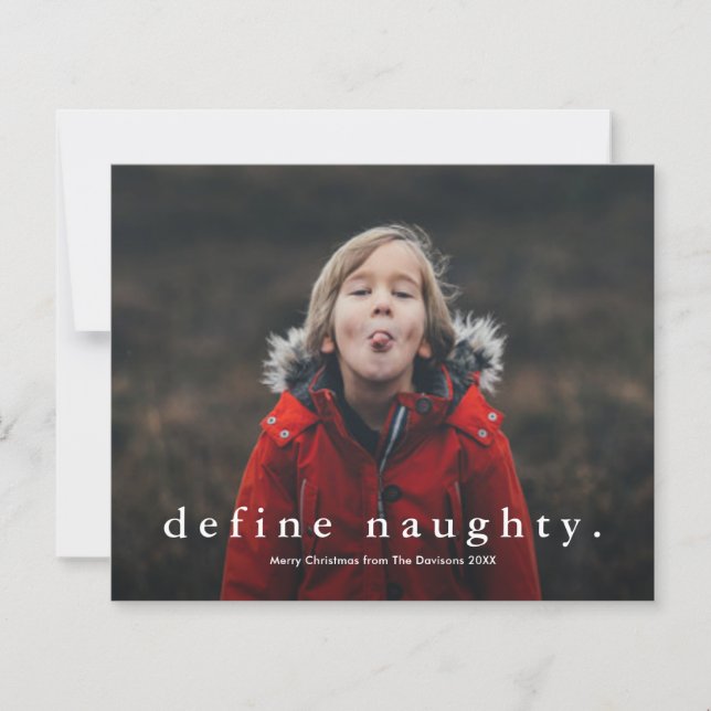 Budget Funny Naughty 3 Photo Carte de Noël (Devant)