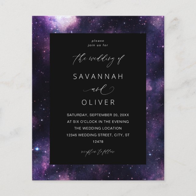 Budget Galaxy Weltraumhochzeit Flyer (Vorne)