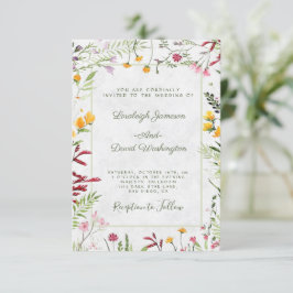 Budget Garden Blumen Hochzeit Einladung