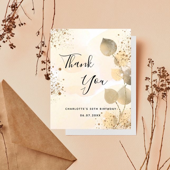 Budget Geburtstag 50 Eukalyptus Glitzer vielen Dan (Von Creator hochgeladen)