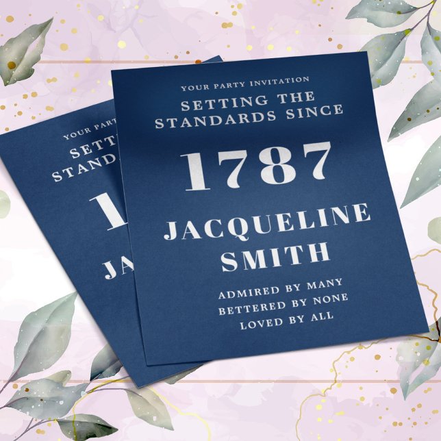 Budget Geburtstag Einladung Blue White Flyer (Von Creator hochgeladen)