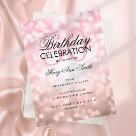 Budget Geburtstag Rose Gold Sparkle Einladung Postkarte