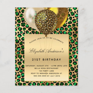 Budget Geburtstag smaragdgrünen Leoparden Goldball
