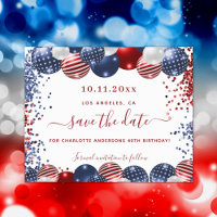 Budget Geburtstag USA rot blau Save the Date