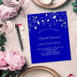 Budget Geburtstagsparty Royal Blue Stars Einladung<br><div class="desc">Eine 40. (oder jedes Alter) Geburtstagsfeier für ihn und sie. Ein königsblauer Hintergrund mit Sternen. Personalisieren und fügen Sie einen Namen und Party-Details hinzu.</div>