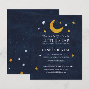 Budget Gender Reveal Twinkle Little Star Einladung