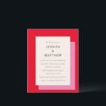 Budget Geometric Bold Rosa Red Wedding Einladung<br><div class="desc">Budget Modern Geometric Bold Rosa Stilvolle Einladung zur Hochzeit</div>