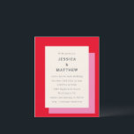 Budget Geometric Bold Rosa Red Wedding Einladung<br><div class="desc">Budget Modern Geometric Bold Rosa Stilvolle Einladung zur Hochzeit</div>