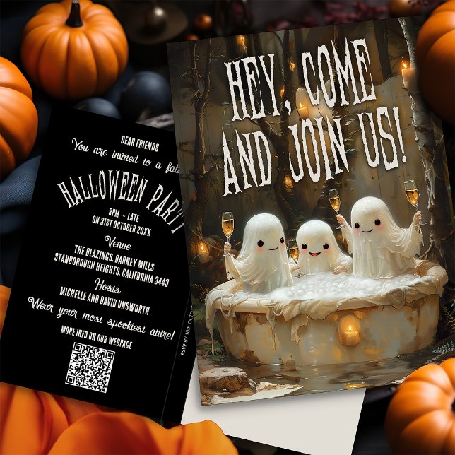 Budget Ghosts Jacuzzi Adulte Halloween invitation (Créateur téléchargé)