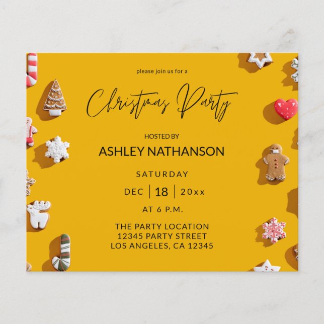 Budget Gingerbrot Cookie Weihnachtsweihnachtsfest  Flyer (Vorne)
