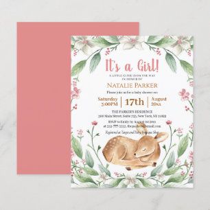 Budget Girl Woodland Deer Sage Floral Baby Dusche