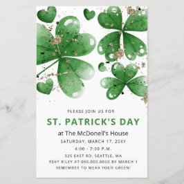 Budget Gitter Kleeblatt St Patricks Day Einladung