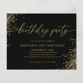 BUDGET Glam Black Gold Confetti Erwachsene Geburts