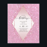 BUDGET Glitter Glam Foil Pretty Girly Any Age Flyer<br><div class="desc">*** NOTE this budget option is a flyer (envelopes NOT included) hence the low price - SATIN is the thicker choice here. For more invitation options (thicker/larger paper/card types TRANSFER to 'invitation' using the page tools *** FAQS *** This item has text template fields BOTH sides for added value! Add...</div>