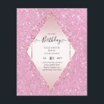 BUDGET Glitter Glam Foil Pretty Girly Any Age Flyer<br><div class="desc">*** NOTE this budget option is a flyer (envelopes NOT included) hence the low price - SATIN is the thicker choice here. For more invitation options (thicker/larger paper/card types TRANSFER to 'invitation' using the page tools *** FAQS *** This item has text template fields BOTH sides for added value! Add...</div>