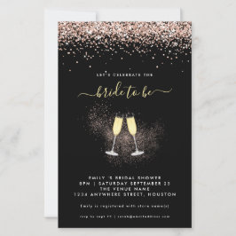 Budget Glitzer Champagne Bridal Dusche Einladung